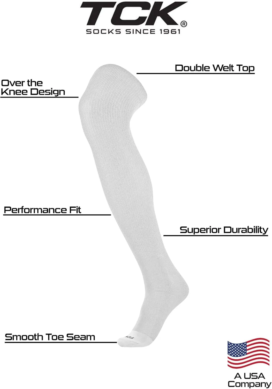 TCK Baseball Socks Prosport Over the Knee Football Socks Extra Long for Boys Girls Men Women Youth and Adult