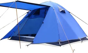 Tent 3 Person Aluminum Poles Double Layer Camping Tent Beach Tent Summer Tent (Color : Deep Blue, Size : 200x180x120cm)