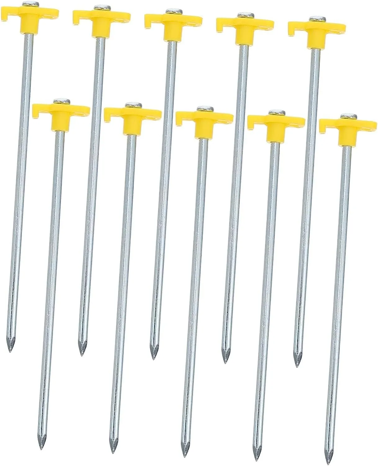 Tent Stakes 10pcs Tent Pegs Outdoor Camping Tent Heavy Duty Stakes Outdoor Teepee Steel Tent Stakes Beach Towel Stake Tent Stakes Ground Nails Stainless Steel Pegs Camping Tent Stakes Tent Peg(Yellow)