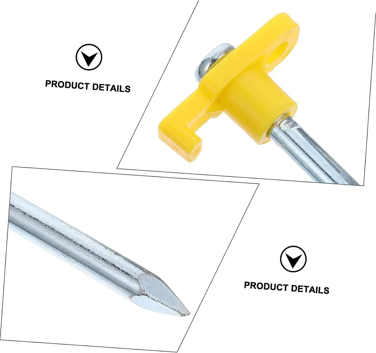 Tent Stakes 10pcs Tent Pegs Outdoor Camping Tent Heavy Duty Stakes Outdoor Teepee Steel Tent Stakes Beach Towel Stake Tent Stakes Ground Nails Stainless Steel Pegs Camping Tent Stakes Tent Peg(Yellow)