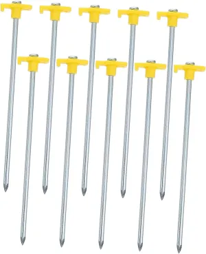 Tent Stakes 10pcs Tent Pegs Outdoor Camping Tent Heavy Duty Stakes Outdoor Teepee Steel Tent Stakes Beach Towel Stake Tent Stakes Ground Nails Stainless Steel Pegs Camping Tent Stakes Tent Peg(Yellow)