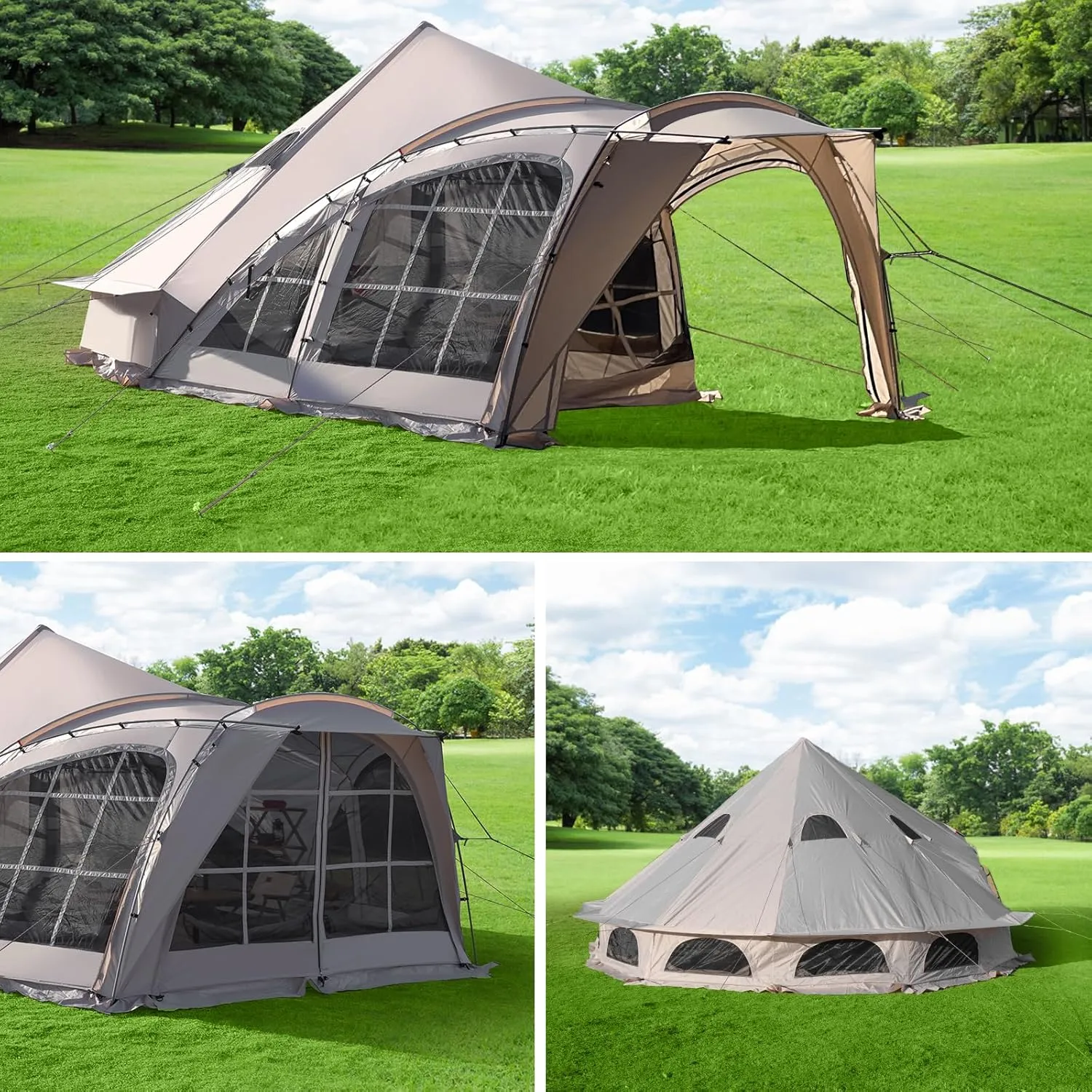 Tents 4/6/8/12 Person, Easy Setup Waterproof Camping Tent with Rainfly, Portable Double Layer Large Family Tent for Camping Backyard Outdoor &Hiking
