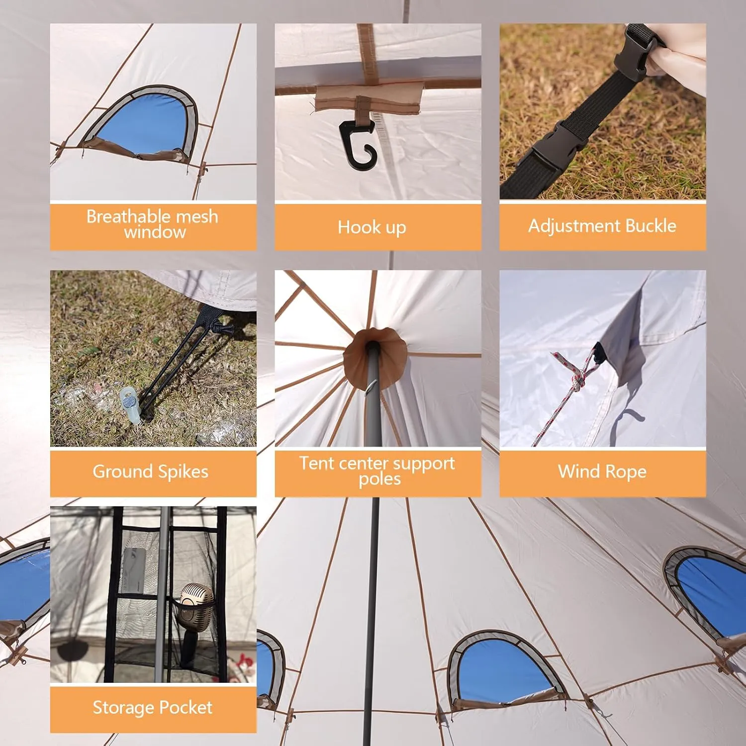 Tents 4/6/8/12 Person, Easy Setup Waterproof Camping Tent with Rainfly, Portable Double Layer Large Family Tent for Camping Backyard Outdoor &Hiking
