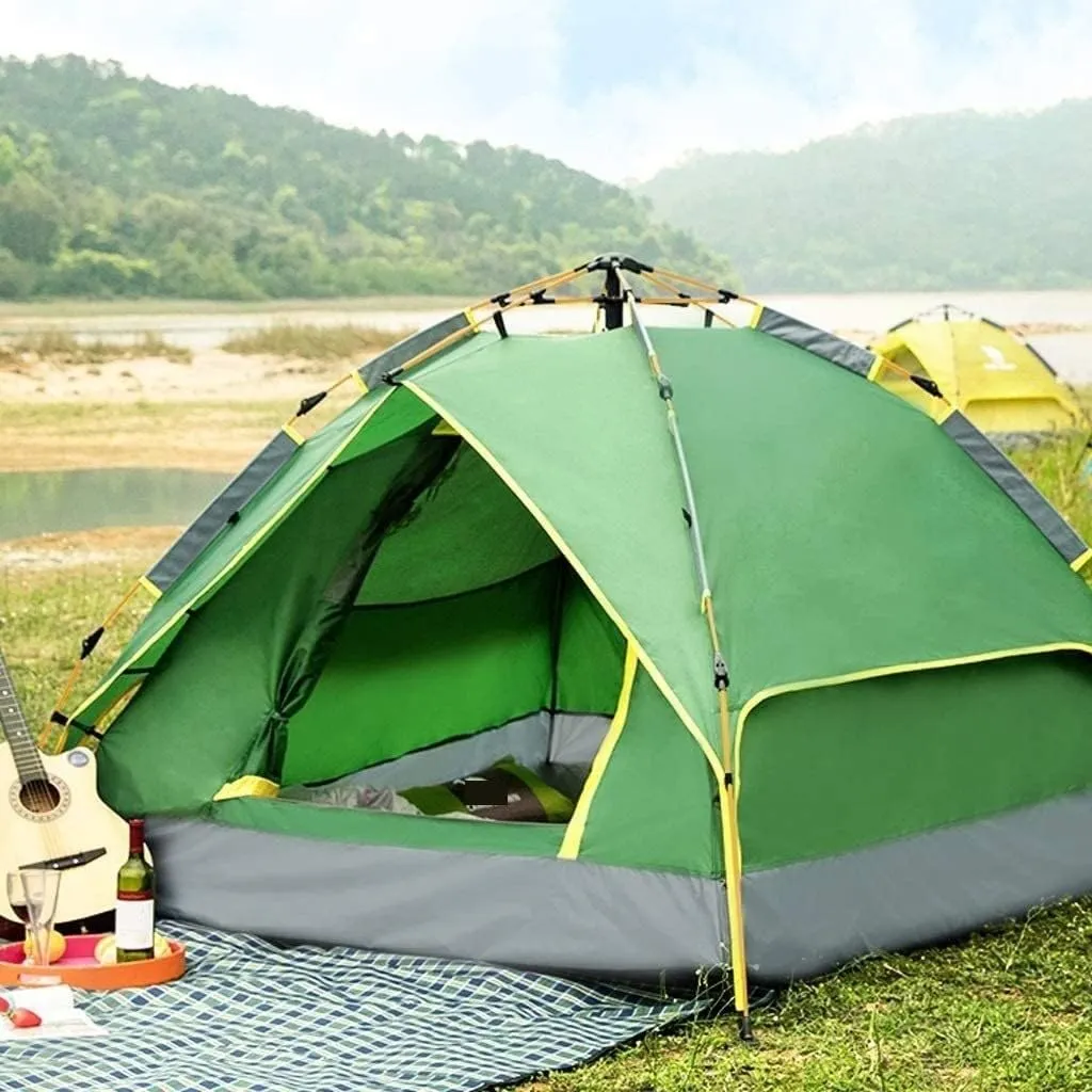Tents for Camping Beach Tents Tent Family Camping Tent 3-4 Person with 2 Door 4 Mesh Windows Double Layer Instant Tent Automatic Pop Up Family Tents for Camping Hiking Traveling
