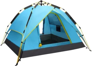 Tents for Camping Beach Tents Tent Family Camping Tent 3-4 Person with 2 Door 4 Mesh Windows Double Layer Instant Tent Automatic Pop Up Family Tents for Camping Hiking Traveling