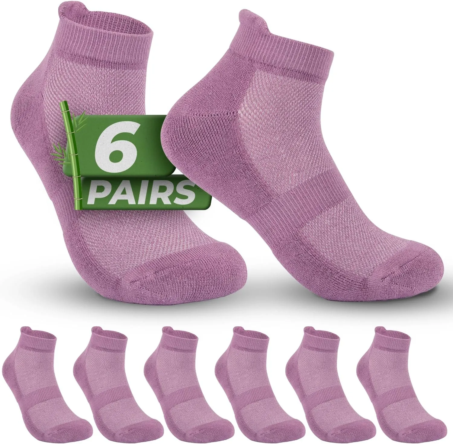 TheGreenSticks Bamboo Rayon - Thick Diabetic Ankle Socks for Women & Men [6 Pairs]
