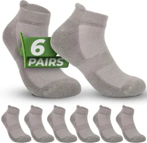 TheGreenSticks Bamboo Rayon - Thick Diabetic Ankle Socks for Women & Men [6 Pairs]