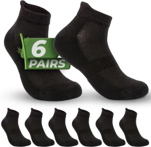 TheGreenSticks Thick Diabetic Ankle Socks - Walking, Yoga, Running- Rayon Derived From Bamboo Socks for Women & Men [6 Pairs]