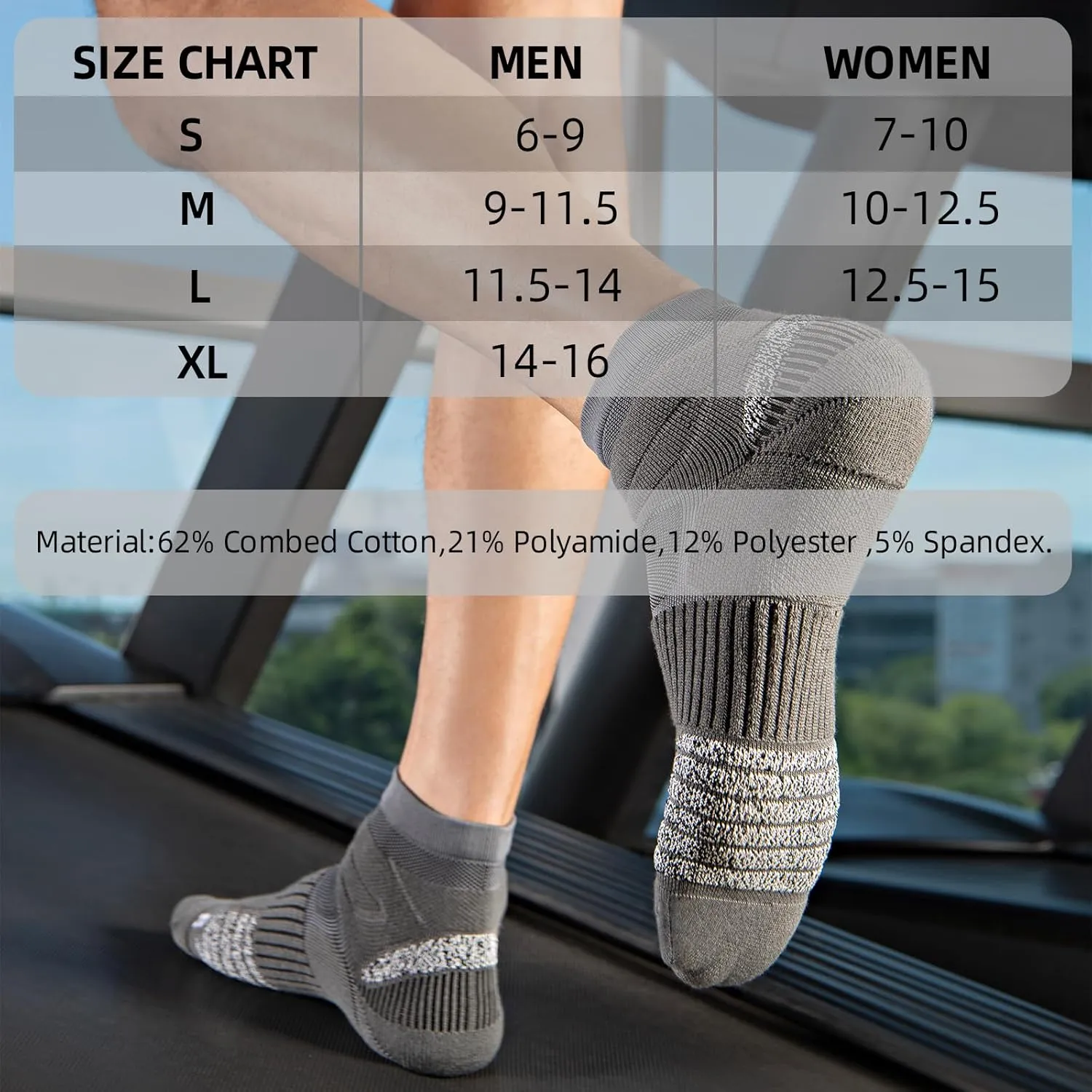 Thick Athletic Basketball Quarter Socks (3 Pairs) - Padded Running Socks with Ankle Protection and Max Cushion