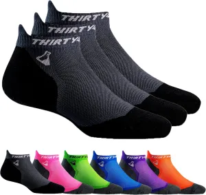 Thirty48 Ultralight Athletic Running Socks for Men and Women with Seamless Toe, Moisture Wicking, Cushion Padding