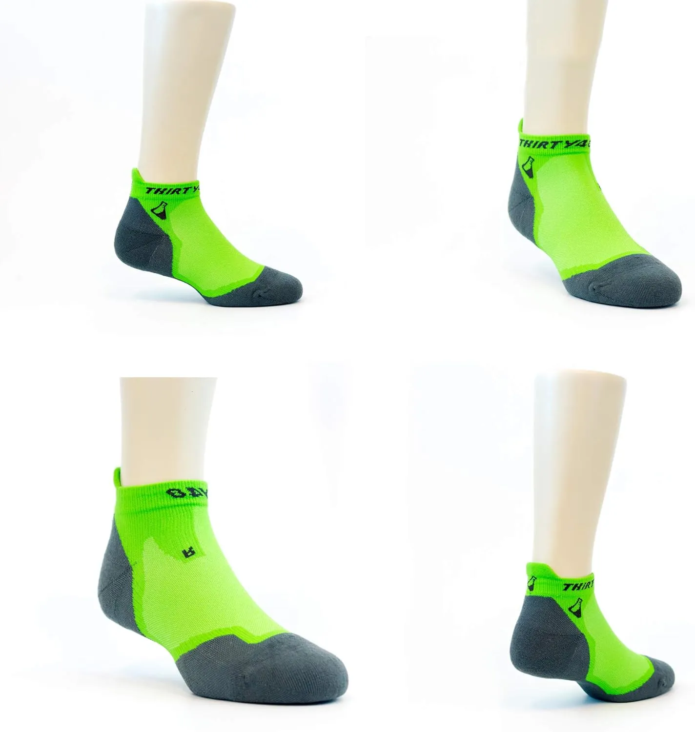 Thirty48 Ultralight Athletic Running Socks for Men and Women with Seamless Toe, Moisture Wicking, Cushion Padding