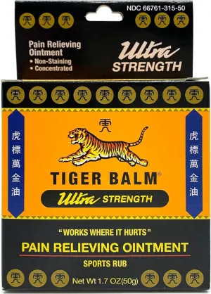 Tiger Balm Ultra Strength, 50 GM, 1.70 Oz by Tiger Balm (Pack of 3)