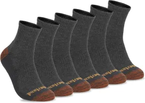 Timberland Men's, Comfort Quarter Socks, Arch Support, Padded Cushion, Moisture Control