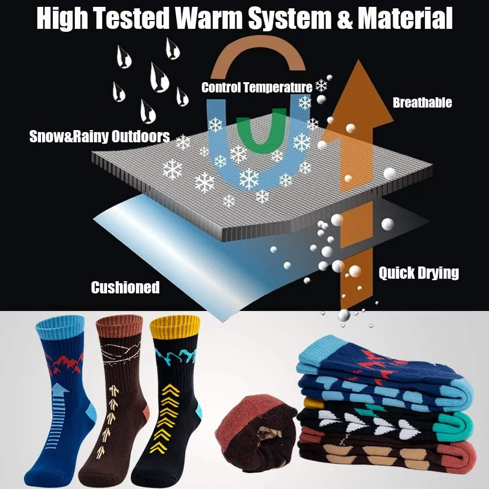 Time May Tell Mens Hiking Socks Moisture Wicking Cushion Crew Socks for Terkking,Outdoor Sports,Performance 2/4 Pack