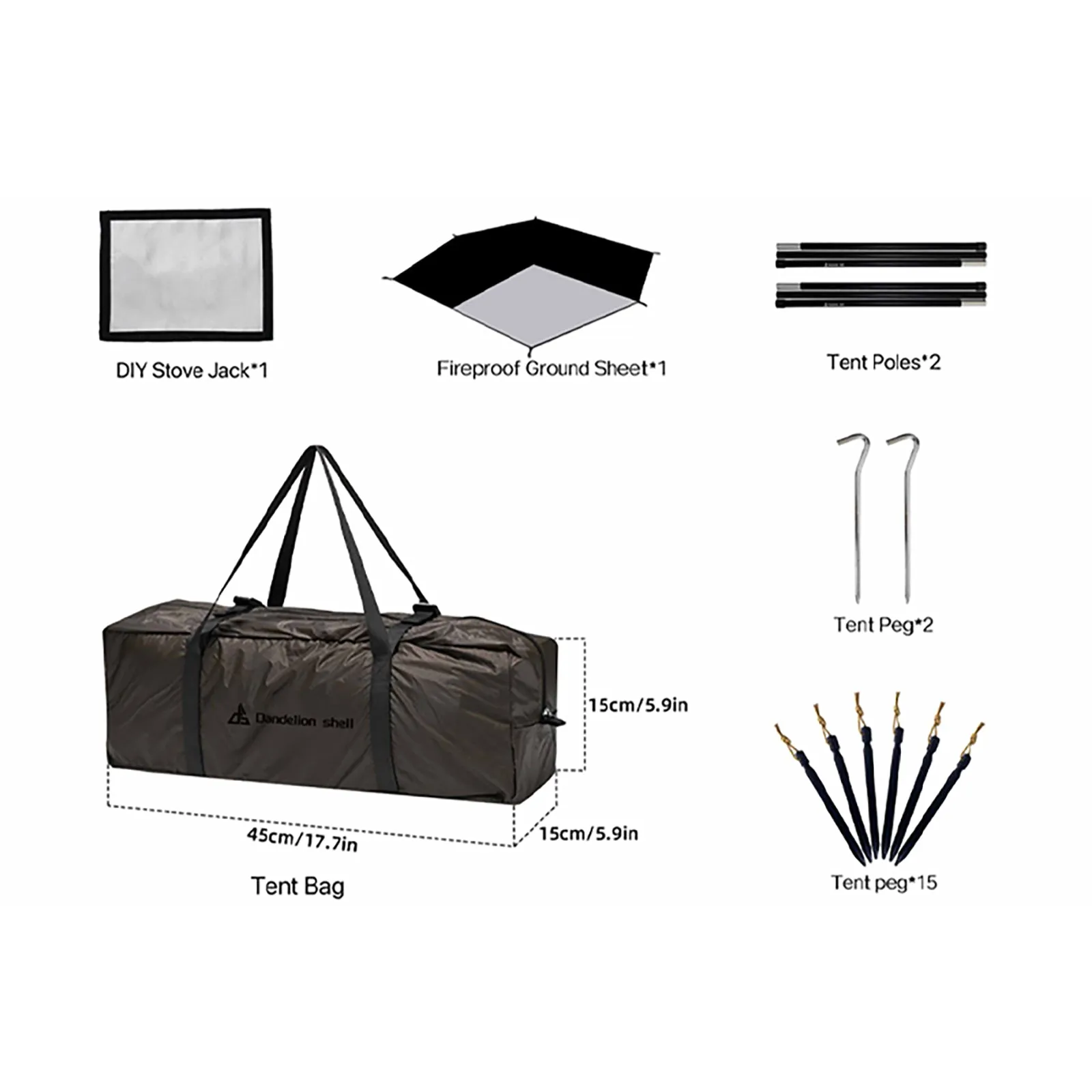 Tiny Cabin Style Camping Hot Tent With Two Poles Winter Camping Tent 006LX