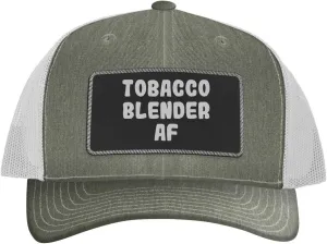 Tobacco Blender AF - Leather Black Patch Engraved Trucker Hat