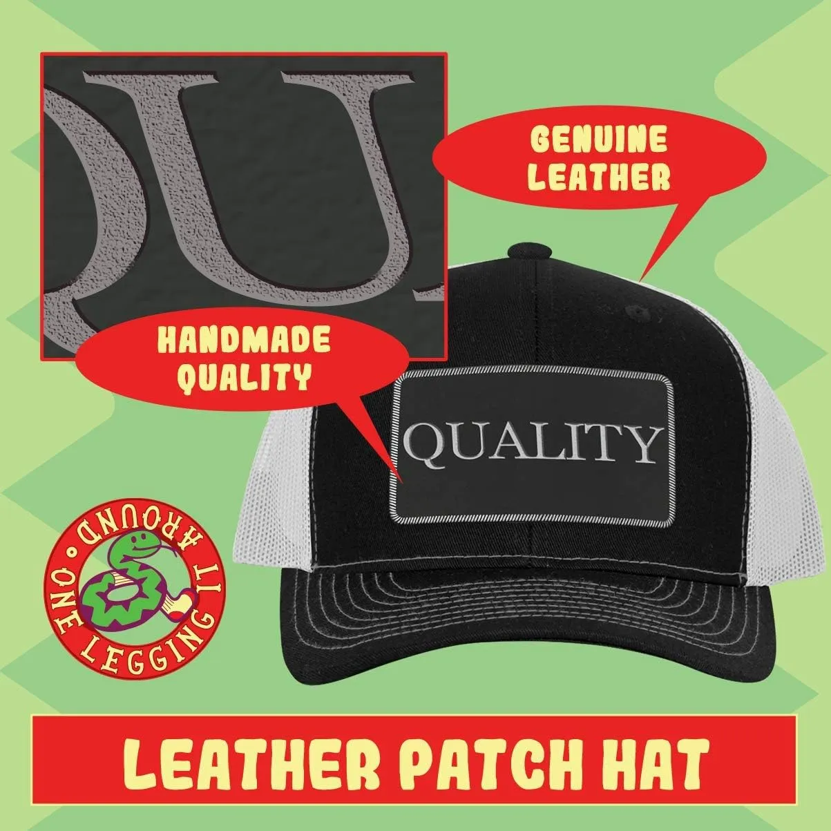 Tobacco Blender AF - Leather Black Patch Engraved Trucker Hat