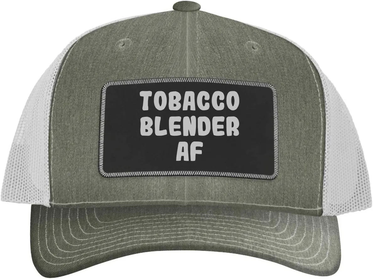 Tobacco Blender AF - Leather Black Patch Engraved Trucker Hat