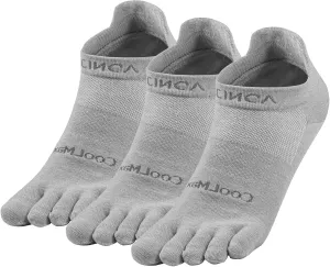 Toe Socks for Men Women Cool-max Running Socks 3 Pairs Athletic Breathable Five Finger Socks