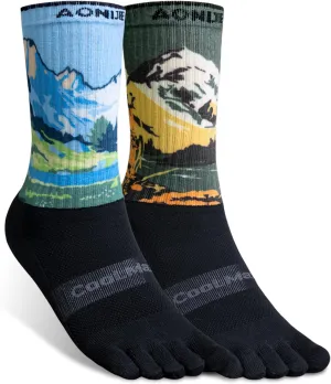 Toe socks Running Athletic Anti-Blister Wicking Coolmax Five Finger Crew Socks Seamless Anti-odor