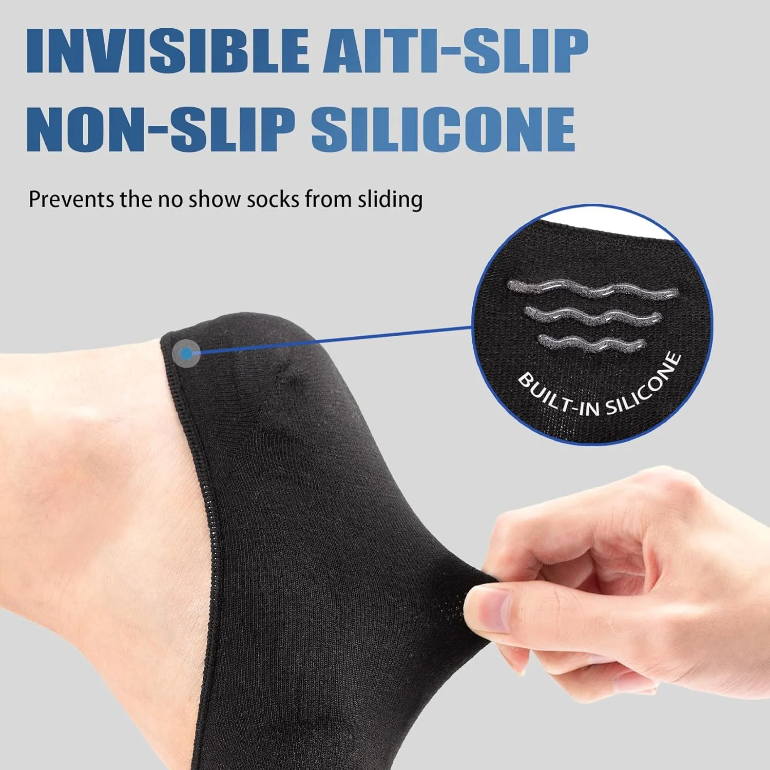 Toe Socks Women Low Cut No Show Socks Non-Slip Invisible Ankle Sock Liner Five Finger Sock (3 Pack)