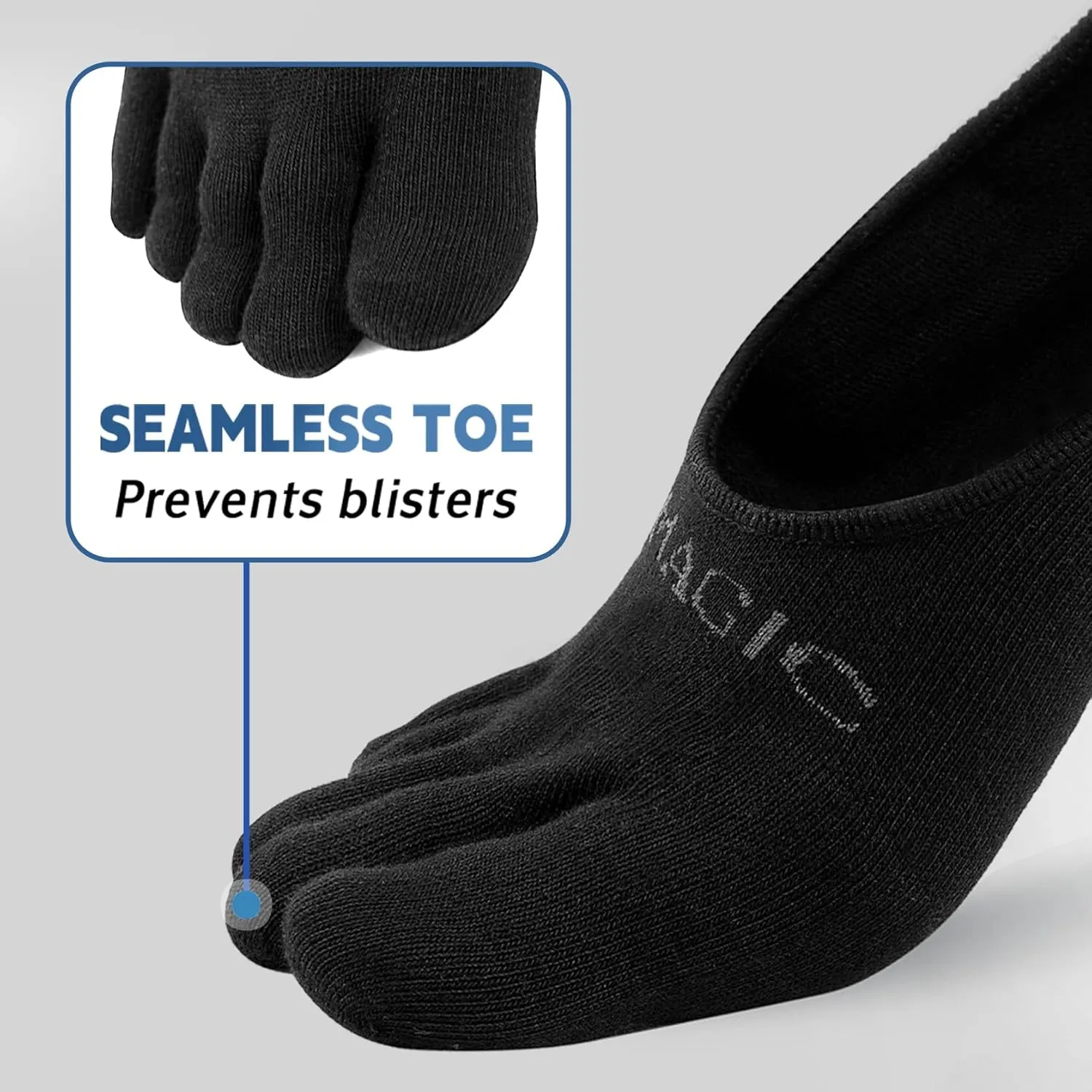 Toe Socks Women Low Cut No Show Socks Non-Slip Invisible Ankle Sock Liner Five Finger Sock (3 Pack)