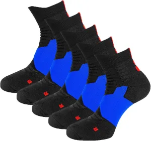 Toes&Feet Men's Cushioned Anti Blister Ankle Compression Basketball Socks