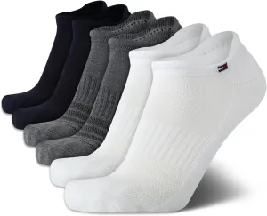 Tommy Hilfiger Mens No Show Socks - 6 Pack Performance Cushion Arch Support Low Cut Tab Ankle Socks for Men (Shoe Size 7-12)