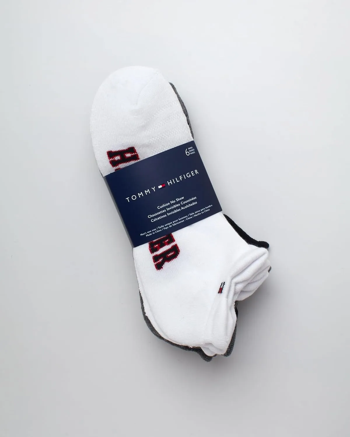 Tommy Hilfiger Mens No Show Socks - 6 Pack Performance Cushion Arch Support Low Cut Tab Ankle Socks for Men (Shoe Size 7-12)