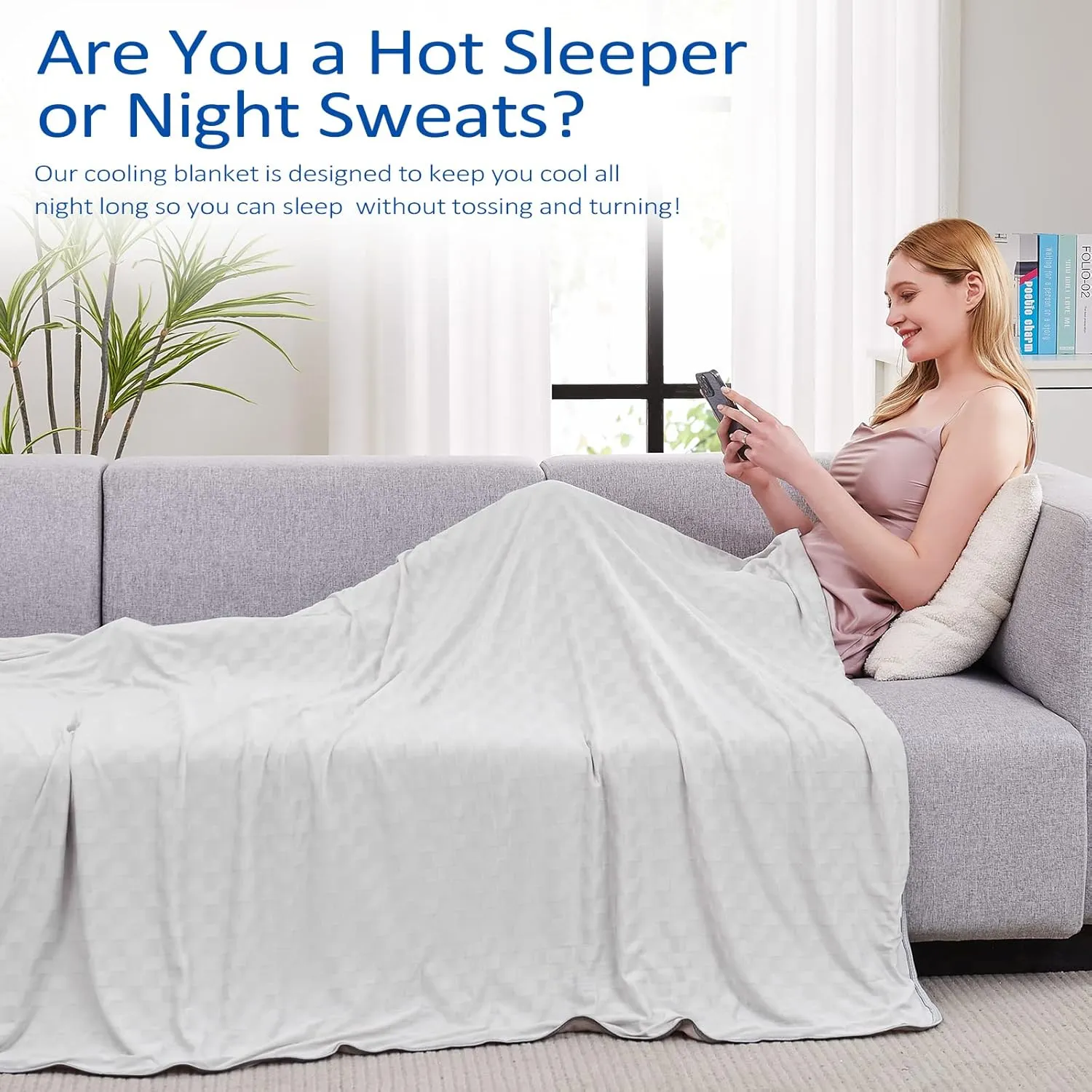 Topcee Cooling Blanket, Summer Cooling Blankets for Hot Sleepers, Arc-Chill Q-Max>0.5 Cool Fiber, Oeko-TEX 100% Certified, Soft, Breathable, Double-Side Bed Throw,Keep Cool for Adults Kids 60"x90"