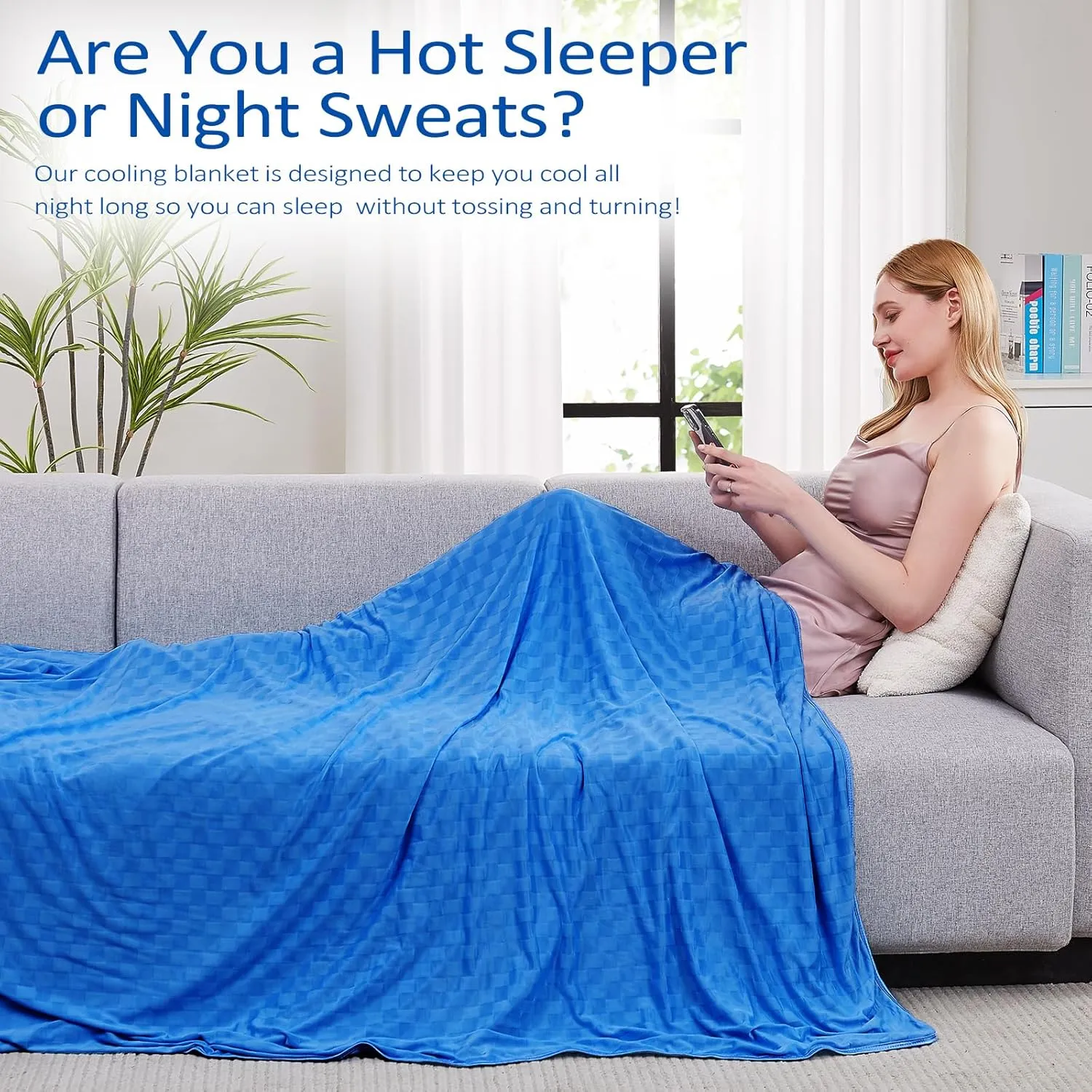 Topcee Cooling Blanket, Summer Cooling Blankets for Hot Sleepers, Arc-Chill Q-Max>0.5 Cool Fiber, Oeko-TEX 100% Certified, Soft, Breathable, Double-Side Bed Throw,Keep Cool for Adults Kids 90"x108"