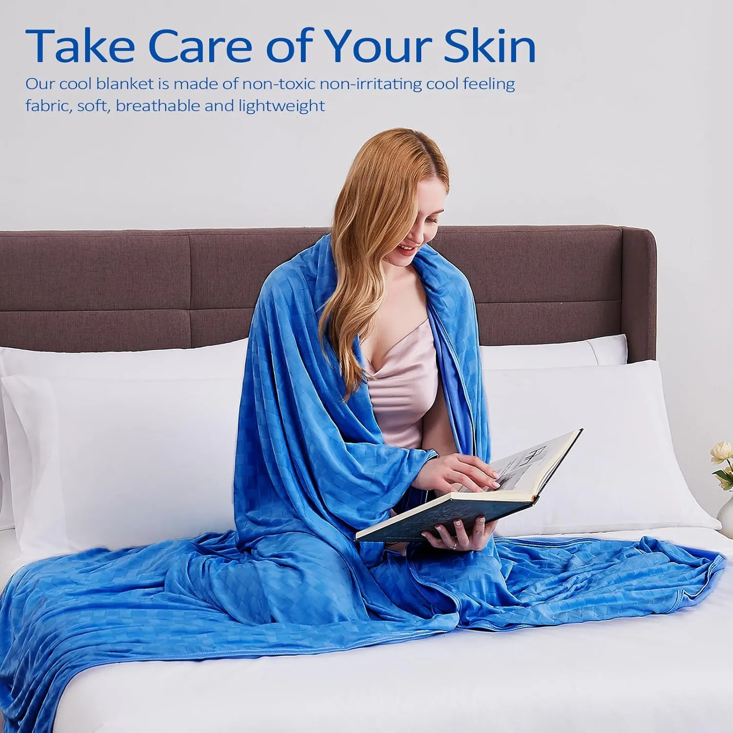 Topcee Cooling Blanket, Summer Cooling Blankets for Hot Sleepers, Arc-Chill Q-Max>0.5 Cool Fiber, Oeko-TEX 100% Certified, Soft, Breathable, Double-Side Bed Throw,Keep Cool for Adults Kids 90"x108"