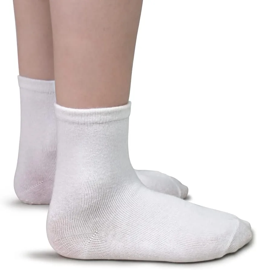 Tphon Toddler Socks with Grippers for Boys Girls, Kids Non Slip Grip Boys Socks 15 Pairs Half Cushion Crew Athletic Sock