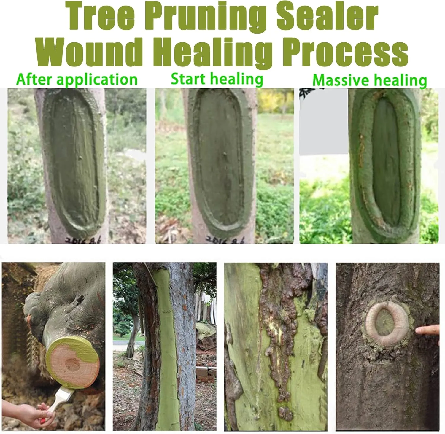 Tree Wound Sealer, Tree Pruning Sealer, Tree Grafting Supplies, Tree Wound Sealer Healing Paste, Bonsai Cut Paste, Pruning Sealer And Tree Wound Dressing for Trees, Shrubs, Roses (2Pcs*100g  2*Brush)