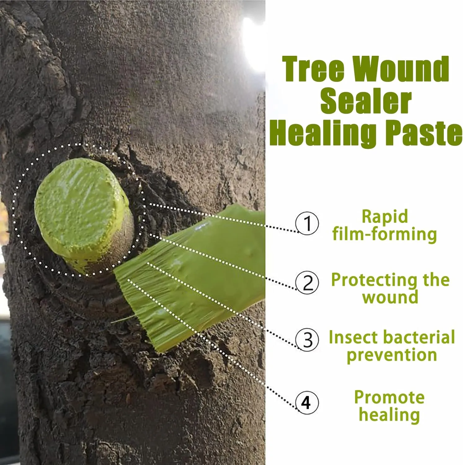 Tree Wound Sealer, Tree Pruning Sealer, Tree Grafting Supplies, Tree Wound Sealer Healing Paste, Bonsai Cut Paste, Pruning Sealer And Tree Wound Dressing for Trees, Shrubs, Roses (2Pcs*100g  2*Brush)