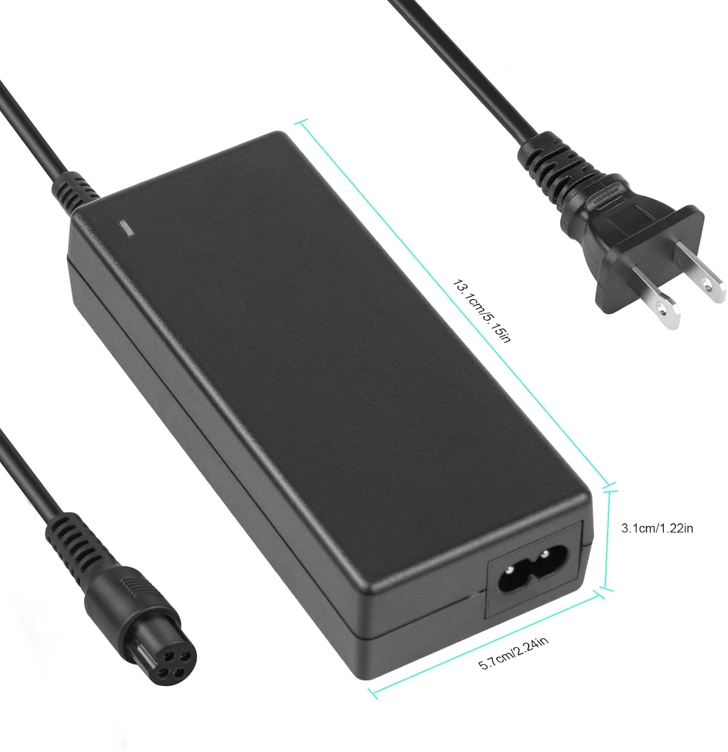 TREE.NB 4-Pin 8mm Scooter Charger for Segway Ninebot S/S-MAX/Mini lite/Mini PRO, 63V 1.1A Adapter Compatible with Ninebot, 4 Pong Connector Replacement