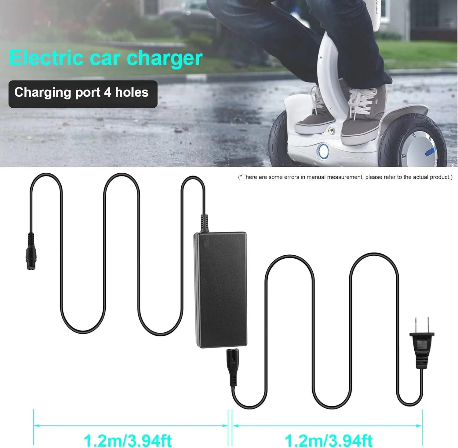 TREE.NB 4-Pin 8mm Scooter Charger for Segway Ninebot S/S-MAX/Mini lite/Mini PRO, 63V 1.1A Adapter Compatible with Ninebot, 4 Pong Connector Replacement