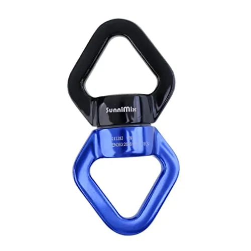 UJEAVETTE® Safety Swivel Rope Connector Device for Climbing Aerial Dance Black Blue