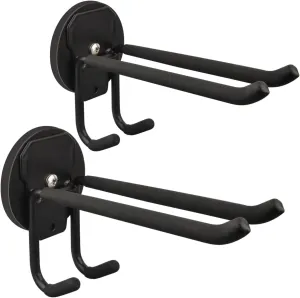 ULIBERMAGNET Double Layer Magnetic Hooks,Heavy Duty Magnetic Storage Hooks for Garden Tools,Shovel,Rope,Cable,Hose,Power Tool Organizer for Garages,Gardens,Workshop (2PACK/3.46INCH)