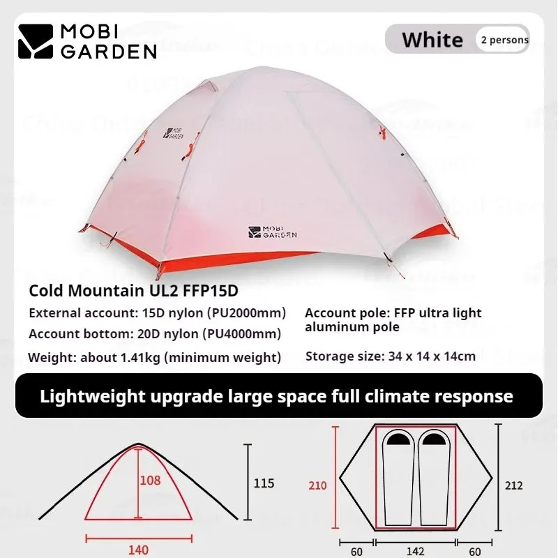Ultralight Tent for 1-3 Person Camping – Waterproof, Windproof, Backpack Tent