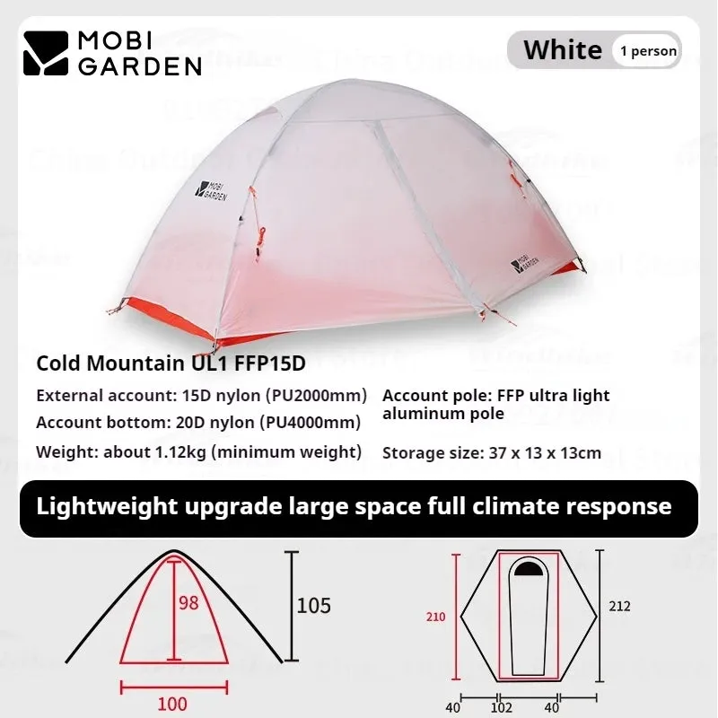 Ultralight Tent for 1-3 Person Camping – Waterproof, Windproof, Backpack Tent