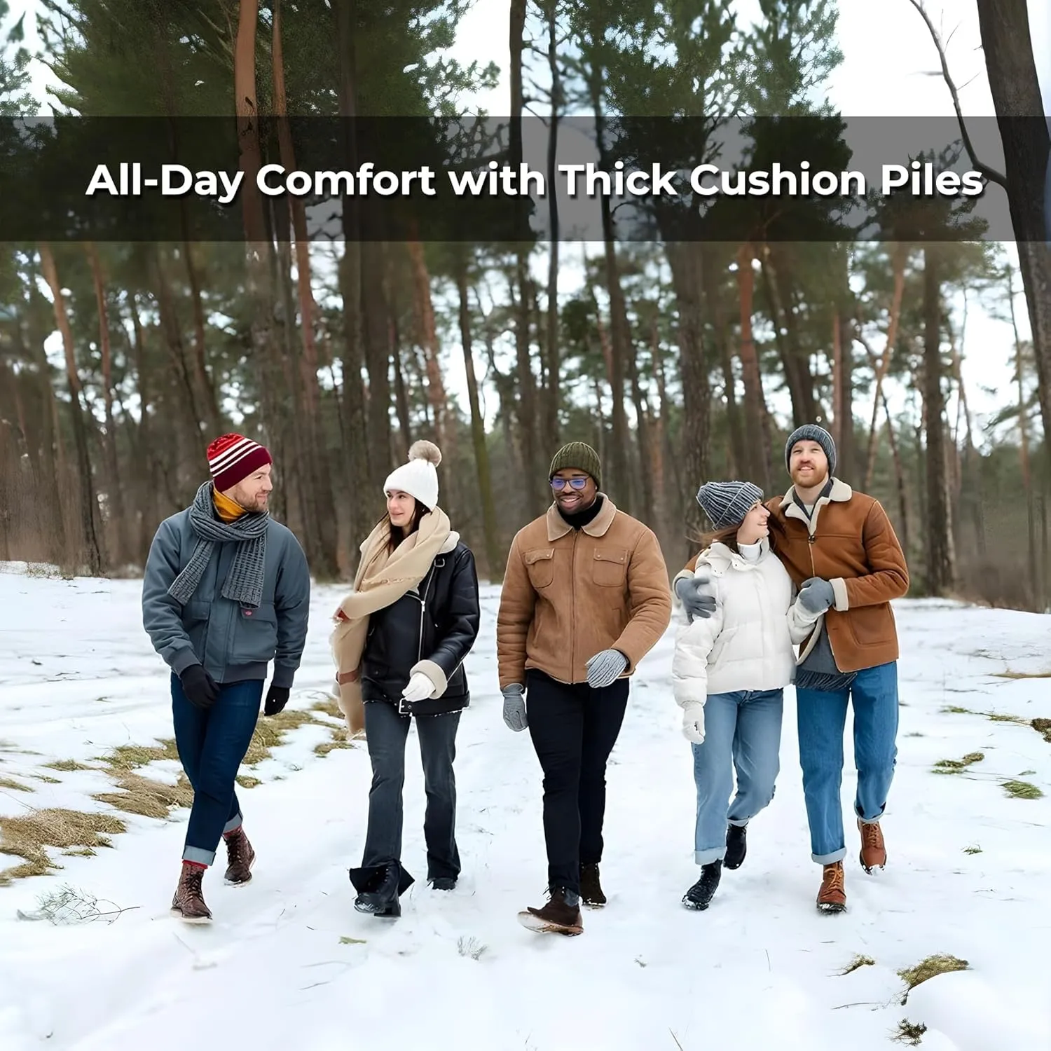 UNIQUE STYLES ASFOOR 3 Pack Thermal Heated Hiking Socks For Men, Thick Warm Winter Socks For Outdoors