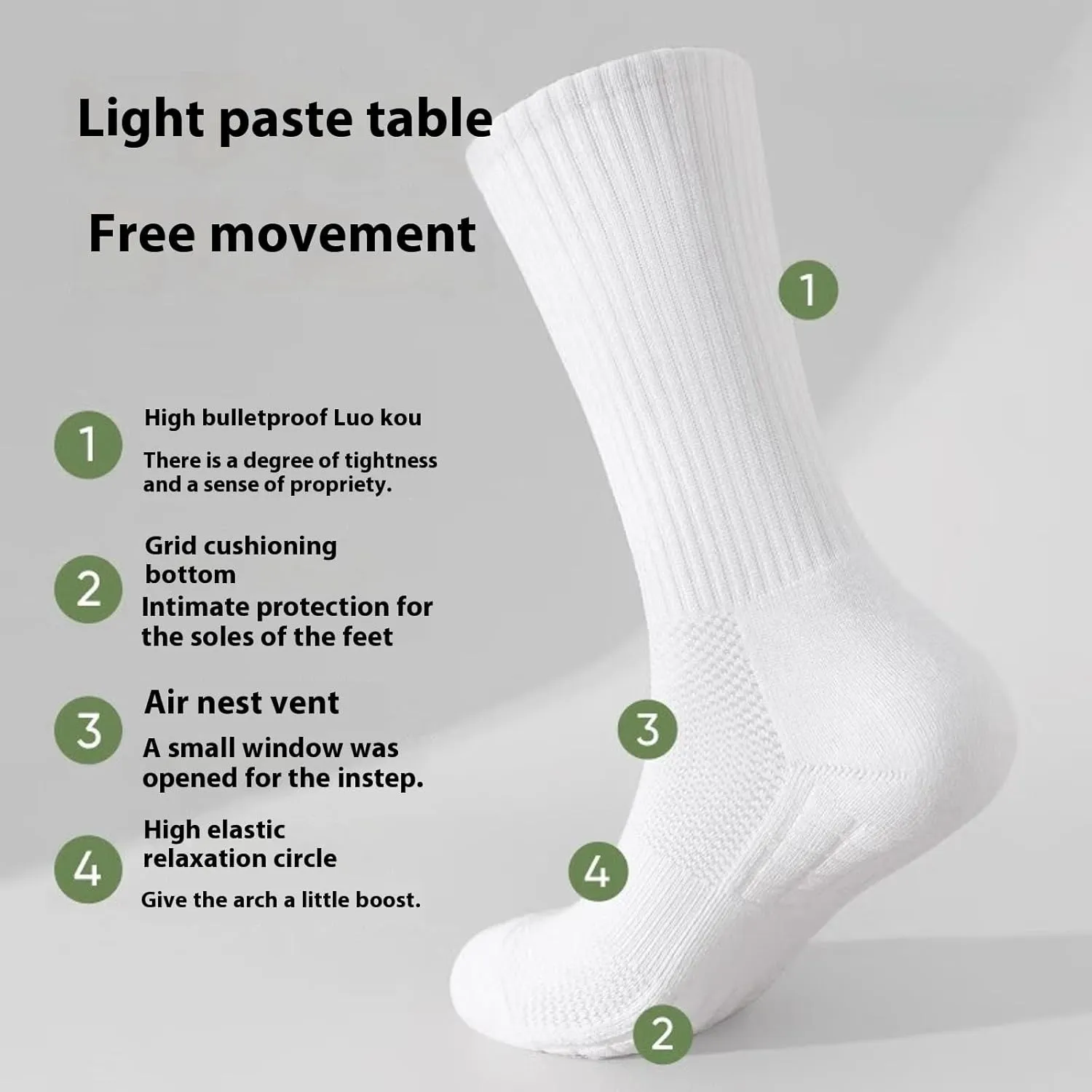 Unisex Athletic Running Socks for Spring Four Seasons Common Crew Socks Series 26
