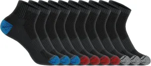 U.S. Polo Assn. 10 Pair Men’s QUARTER Length Casual Running Socks - Moisture Control & Breathable Soft Socks - Shoe Size 6-12, BLK 7646