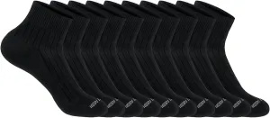 U.S. Polo Assn. 10 Pair Women's QUARTER Length Casual Socks - Moisture Control Running & Breathable Socks - Shoe Size 4-10, BLK 7656