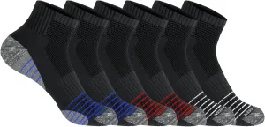 U.S. Polo Assn. 6 Pair Men's QUARTER Length Athletic Performance Socks - Ultra-Soft Moisture Control Running & Breathable Socks - Shoe Size 6-12, BLK 6336