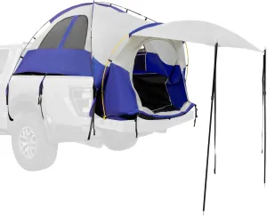 uxcell Pickup Truck Tent 5.5-5.8 FT, Waterproof P3000mm 2-Person Double Layer Truck Bed Camping Tent with Expandable Awning, Rainfly, Storage Bag Included