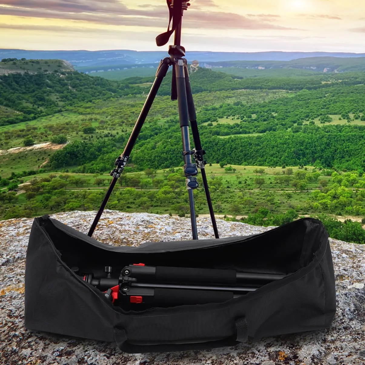 Vaguelly 2pcs Portable Tripod Carrying Bags Oxford Cloth Storage Case for Photographic Equipment Lightweight Zippered Carrier for Photography Live Broadcasting Fishing