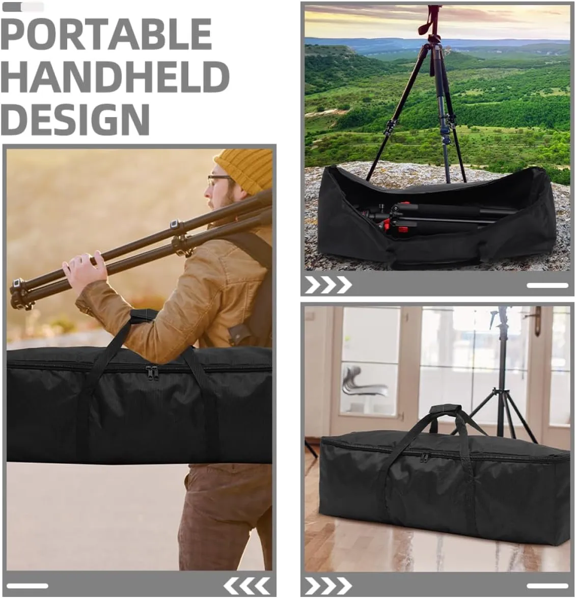 Vaguelly 2pcs Portable Tripod Carrying Bags Oxford Cloth Storage Case for Photographic Equipment Lightweight Zippered Carrier for Photography Live Broadcasting Fishing