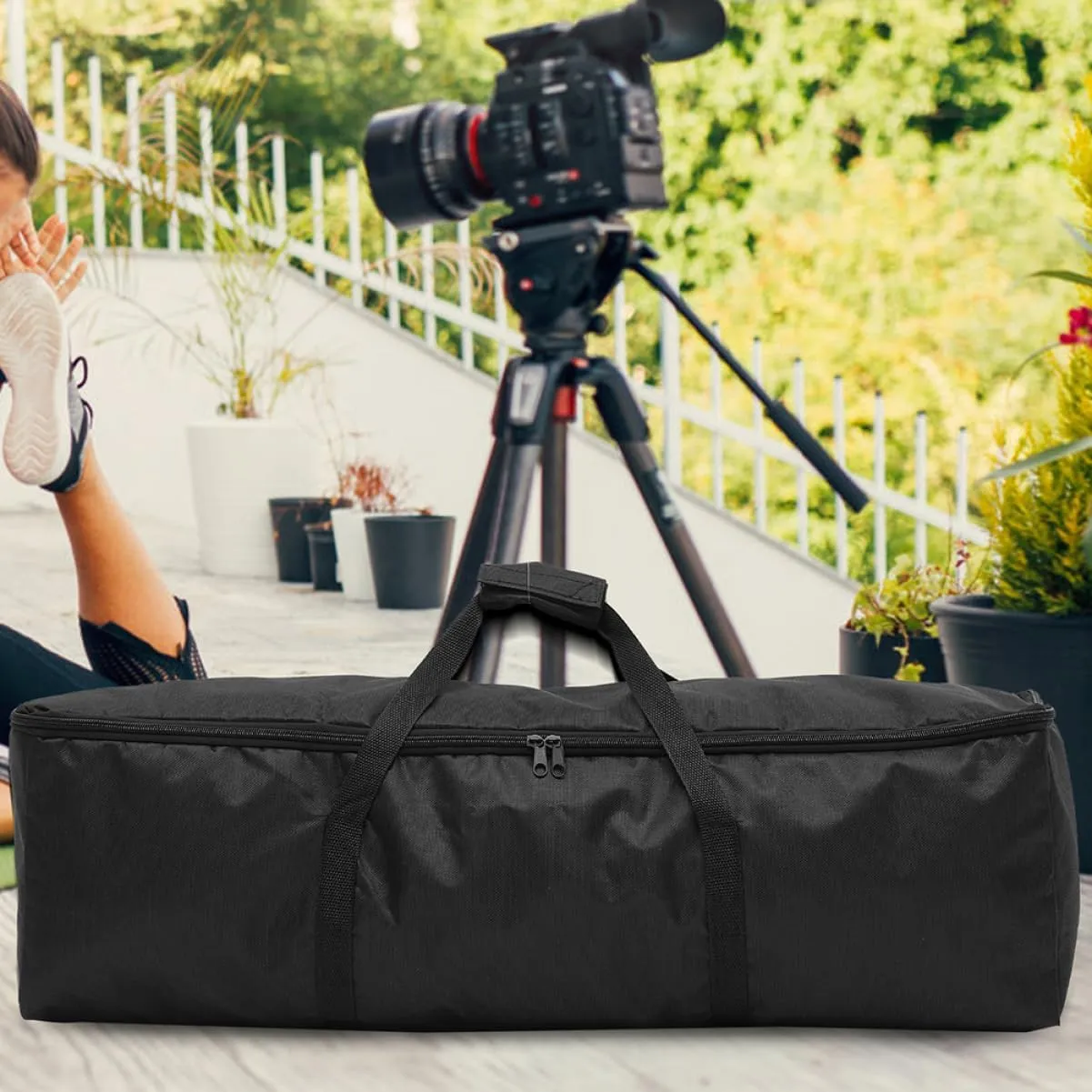 Vaguelly 2pcs Portable Tripod Carrying Bags Oxford Cloth Storage Case for Photographic Equipment Lightweight Zippered Carrier for Photography Live Broadcasting Fishing